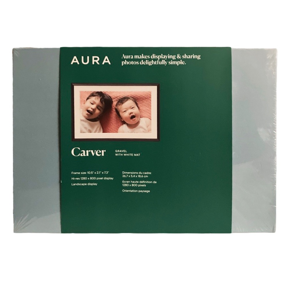 AURA Digital Photos Frame Carver Mat 10" GRAVEL WITH WHITE MAT NEW Sealed Box - Picture 3 of 13